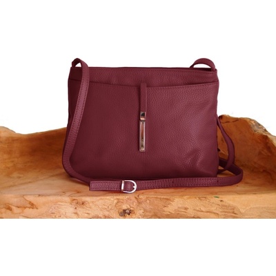 MaxFly kožená kabelka 5085 bordo