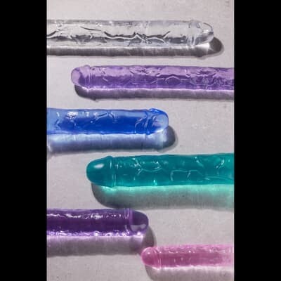 Realrock Oboustranné dildo 45 cm transparentní