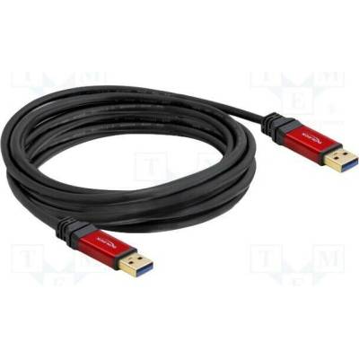 Delock 82747 USB A vidlice z obou stran zlacený 5m černý
