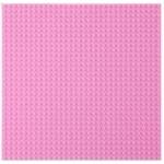 LEAN Toys Construction Board for Building Blocks Pink 25.5x25.5 cm