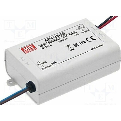 MEAN WELL APV-35-5 Napájecí zdroj: spínaný; LED; 25W; 5VDC; 5A; 90÷264VAC; 127÷370VDC
