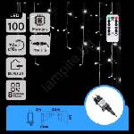 Aigostar - LED външен коледен гирлянд 100xLED/6W/230V/8функции 1, 5x1m IP44 студено бяло+ДУ (AI2207)