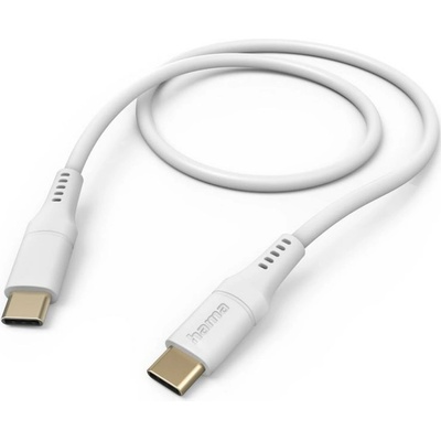 Hama Кабел Hama, от USB-C(м) към USB-C(м), 1.5m, 60W, бял (201577)