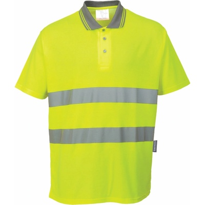 Portwest S171 Cotton Comfort Reflexná polokošeľa žltá 4XL