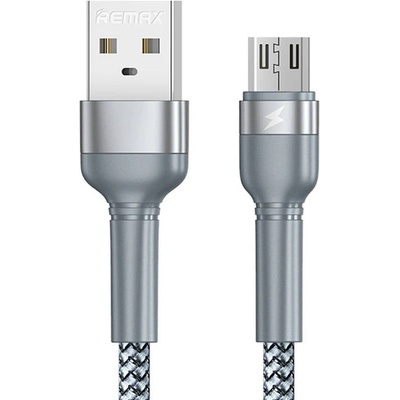 REMAX Кабел Remax Jany Alloy, USB към MicroUSB, 1m, 2.4A, сребрист (RC-124m silver)