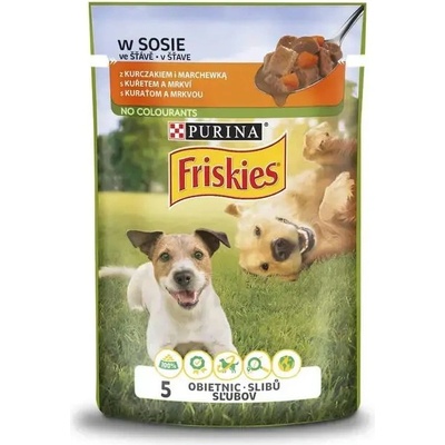 Friskies Възрастен пакет с пиле и моркови в сос 85 г