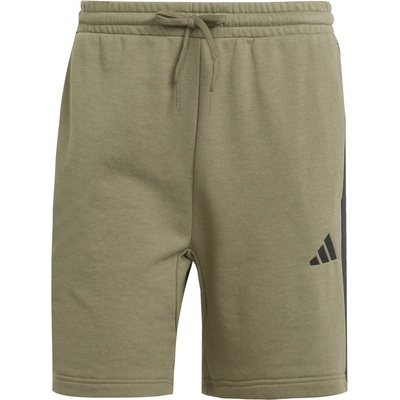 adidas Мъжки поларени къси панталони Adidas Essentials 3 Stripe Fleece Shorts Mens - Olive Strata