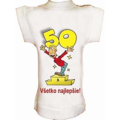 Tričko na fľašu k 50r. muž na stupni