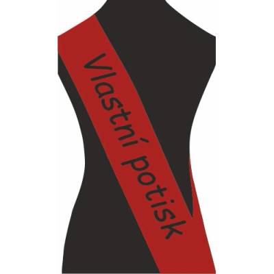ON-DESIGN Šerpa VLASTNÍ POTISK Barva: červená, Barva potisku: černá, Fonty písma: Comic Sans MS