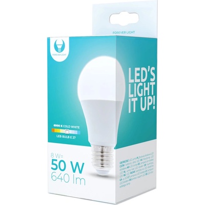 Forever LED žiarovka E27 A60 8W 230V 6000K 670lm