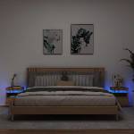 vidaXL Нощни шкафчета с LED осветление 2 бр. дъб Artisan 40x39x48, 5 cm (857661)