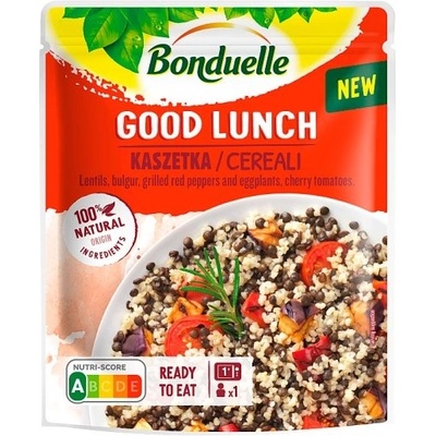 Bonduelle Good Lunch sterilizovaná zmes šošovice beluga bulguru zeleniny paradajok 250 g