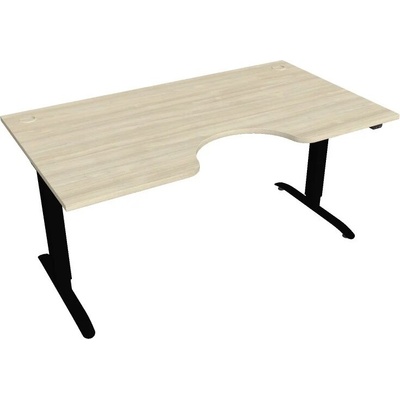 Hobis Office Pro psací stůl Motion MS ERGO 2 Šířka: 160 cm, Barva desky: akát, Barva kovu: černá RAL 9005 Šířka 120-180 cm / 27 barevných variant