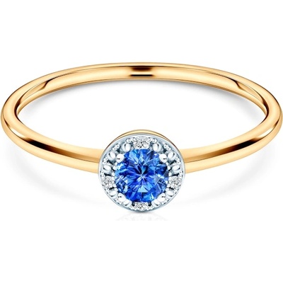 SAVICKI Годежен пръстен Savicki: злато, син сапфир, диаманти