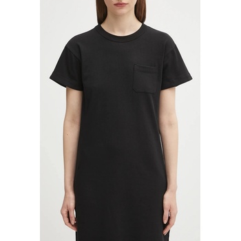 Fiorucci Памучна рокля Fiorucci Cash and Carry Print Maxi в черно среднодълга със стандартна кройка W02FPDTS108CJ01BK04 (W02FPDTS108CJ01BK04)