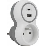Plastrol Single network splitter + USB-A + USB-C