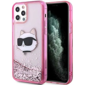 KARL LAGERFELD Кейс Karl Lagerfeld KLHCP12MLNCHCP за iPhone 12 / 12 Pro 6.1"", розов / розов, твърд, Glitter Choupette Head (KF001539-0)