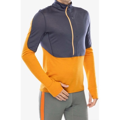 Icebreaker Merino 200 RealFleece Descender LS Half Zip Men GRAPHITE/RAY/FELDSAR/CB šedá