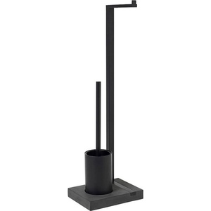 blomus Черна стойка за тоалетна хартия и четка blomus от серия menoto