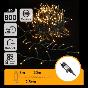 Aigostar - LED външен коледен гирлянд 800xLED/8 функции 23m IP44 топла бяла (AI1405)