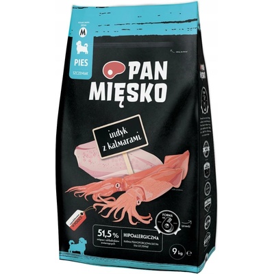 Pan Mięsko Puppy Medium krůtí & olihňové 9 kg