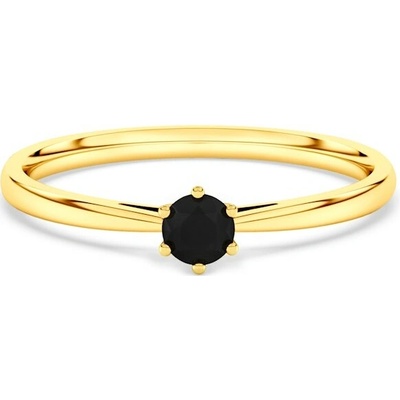 Savicki Zásnubný prsteň žlté zlato černý diamant SAVPI KU 43127 Z 02