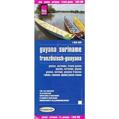 mapa Guyana,Suriname,French Guiana 1:850 t. voděodolná