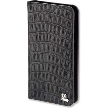 4smarts Ultimag Wallet Westport Reptile Case - универсален кожен калъф с магнитно захващане за смартфони до 6.1 инча (черен)