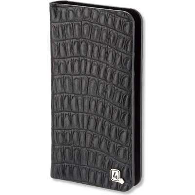 4smarts Ultimag Wallet Westport Reptile Case - универсален кожен калъф с магнитно захващане за смартфони до 6.1 инча (черен)