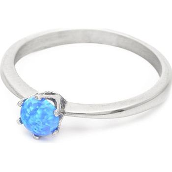 Bruno Prsten se syntetickým kamínkem MODRÝ OPÁL S4396