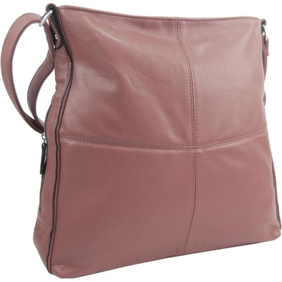 Praktická velká dámská crossbody kabelka 47-MH starorůžová