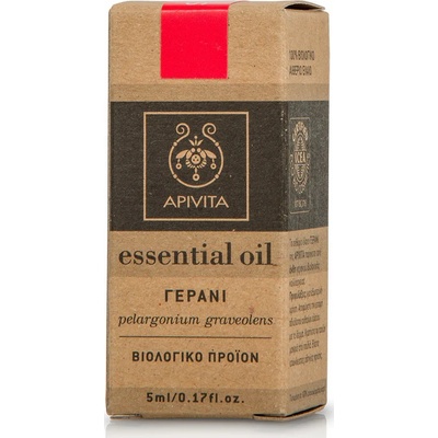 APIVITA 100% биологично етерично масло Здравец , Apivita Essential Oil Geranium 5ml