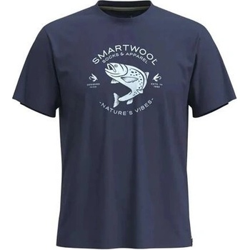 Unisex tričko SmartWool Trout Fishing Graphic Short Sleeve Tee dn modrá