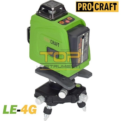 PRO-CRAFT Лазерен нивелир линеен PROCRAFT LE-4G, 4 зелени лазера, 16 линии, 40 м, 532 nm (UNI-04630)