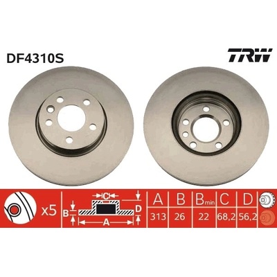 Brzdový kotúč TRW DF4310S