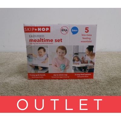 Skip Hop Set jídelní s hrnkem Easy Feed Mealtime Set Teal Grey 6m + 5 ks – Zboží Dáma