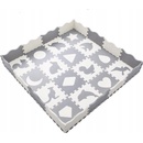 Penové puzzle KIK Kontrastné penové puzzle 30 x 30 cm 36 ks šedá krémová