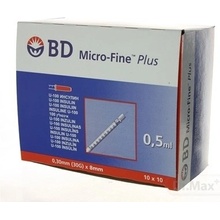 BD Micro FINE PLUS inzulínové striekačky s ihlou U-100 30 G 0,5 ml 10 x 10 ks 100 ks