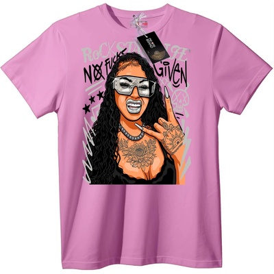 NOONEBRAND Тениска Рокзвезда Без Грижи - 2XL, Black