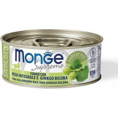 MONGE SUPREME STERILISED tuniak s hnedou ryžou a ginko biloba 80 g