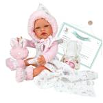 Ръчно изработена кукла от Испания - Reborn Baby Doll - Реалистично бебе Руби с пухкава шапка и много аксесоари (NDO-0237)