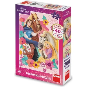 Dino - Puzzle Diamond Puzzle: Princesses with Animals - 200 piese