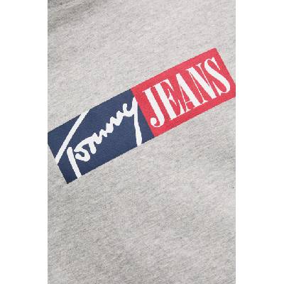 Tommy Jeans Памучна тениска Tommy Jeans в сиво с принт DM0DM20365 (DM0DM20365)