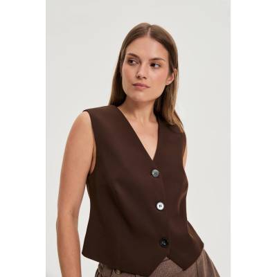 Moodo Елегантна кафява жилетка Moodo Moodo | Kafyav | ЖЕНИ | XXL
