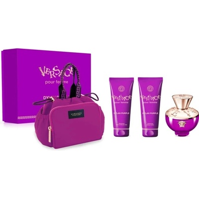 Versace Versace Dylan Purple, SET: EDP 100 ml + tělové mléko 100 ml + sprchový gél 100 ml + Kozmetická taška