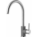 Alveus Кухненски смесител Alveus Elza Steel с едноръкохватков механизъм, хром - сив (1129029)