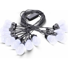 Aca Lighting LED smart párty řetěz 10 W, RGB, bluetooth, 15 žárovek, 14 m + 6 m, IP44