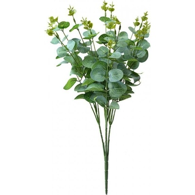 Dekorace tmavší zelená umělá rostlina s panašovanými listy - 12*8*50 cm