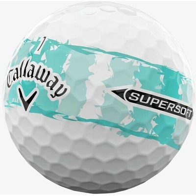 Callaway Supersoft- Distressed Teal Stripe bílé 3 x 3 ks