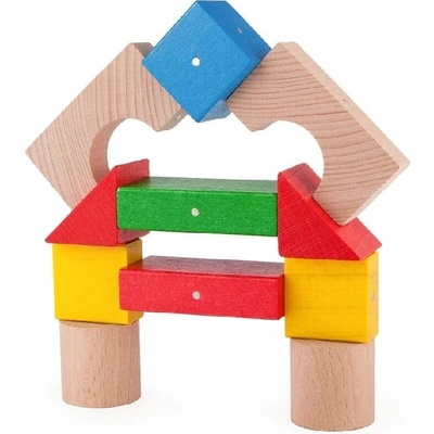 Kooglo drevená magnetická stavebnica Mini Color, 30 ks